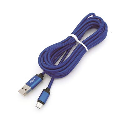 Cable de datos trenzado RadioShack USB a Micro USB 2.7 m Azul